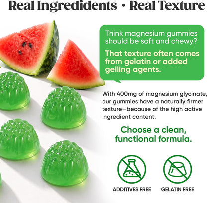 60 Day Supply Magnesium Glycinate 400mg Gummies Sugar Free High Absorption | With Ashwagandha, L-Theanine, CoQ10, Vitamin D3 & B6, Adults & Kids, Stress Relief, Sleep & Calm, Vegan, Gluten Free