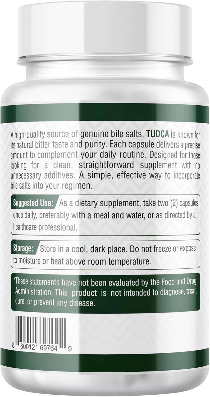 Probase Nutrition TUDCA – Premium Liver Support, Cleanse, Detox and Repair Supplement – 500mg Per Serving – 60 Capsules – High Purity Bile Salt Formula – Vegan, Non-GMO