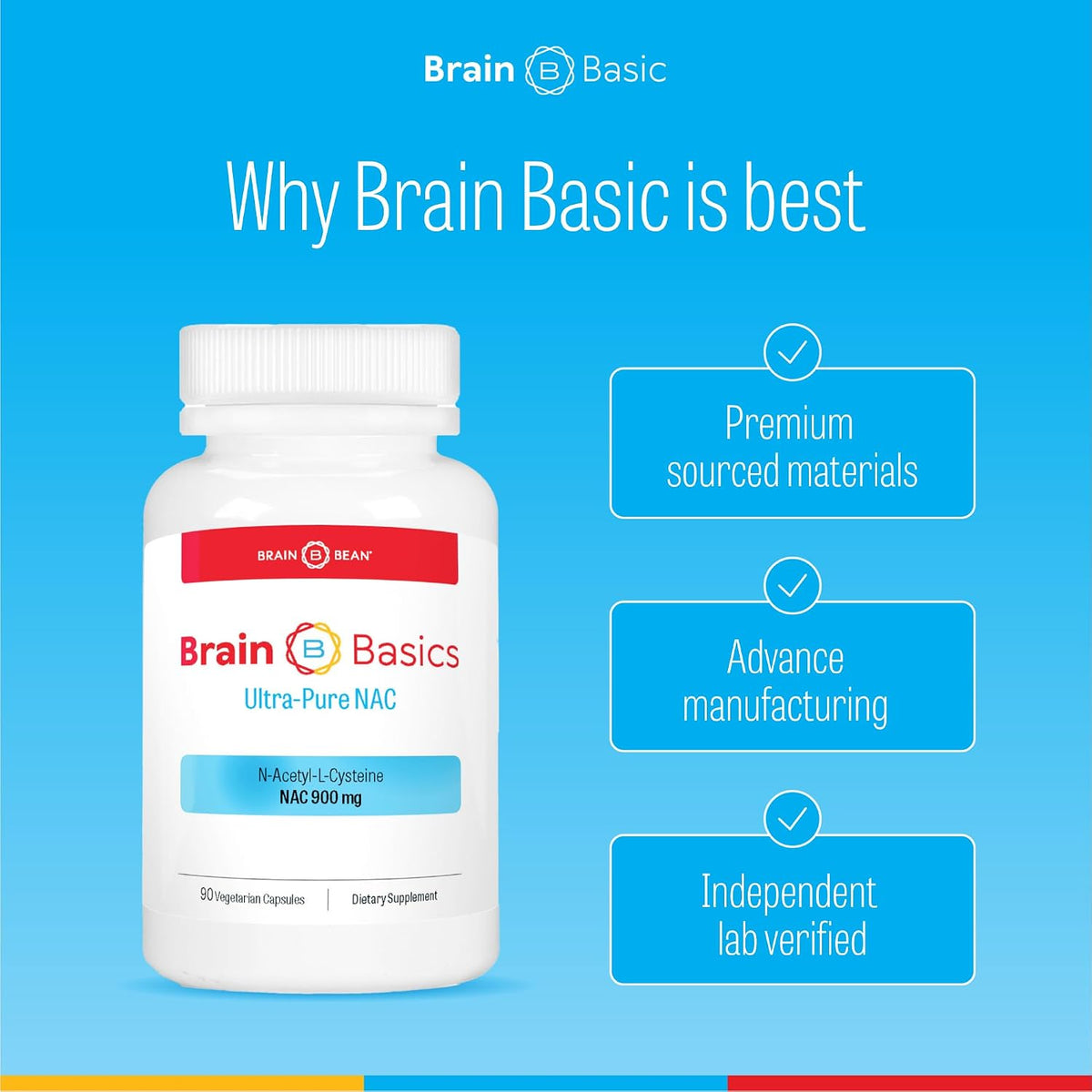 Brain Basics Ultra NAC | Glutathione Precursor, Optimize Neurological and Liver Health and Immune Support | 90 Servings