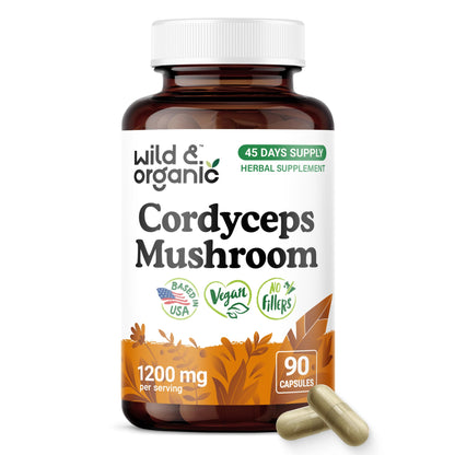 Wild & Organic Cordyceps Mushroom Tincture - Energy & Immune Support - Cordyceps Sinensis Extract Supplement - Liquid Mushroom Drops - Add to Tea & Mix with Powder - Sugar & Alcohol-Free - 4 fl oz