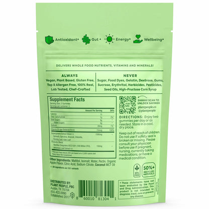 Plant People WonderGreens Veggie Gummies, Super Greens & Probiotics, 60ct