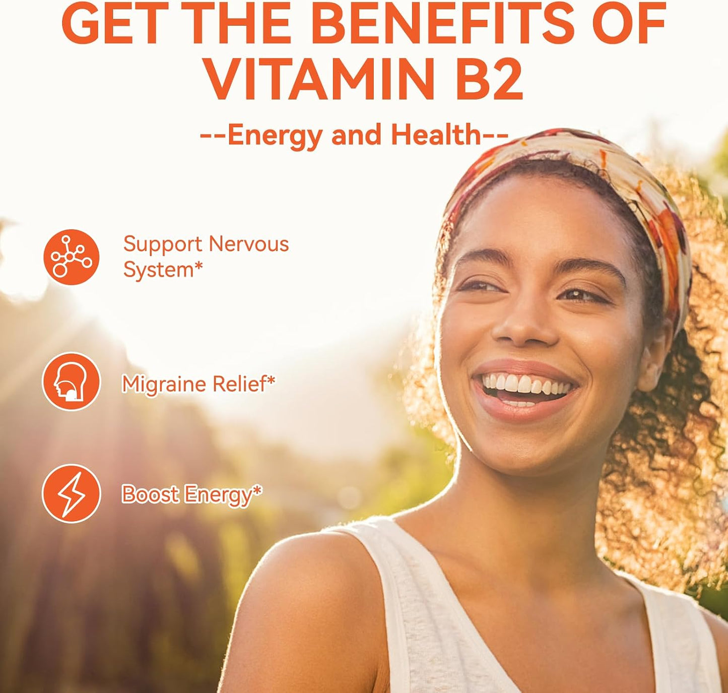 Vitamin B2 Gummies,Riboflavin 400mg Supplement with Magnesium for Adults | B2 Gummies for Migraine Relief* & Nervous System Support*,Vegan - 60 Counts