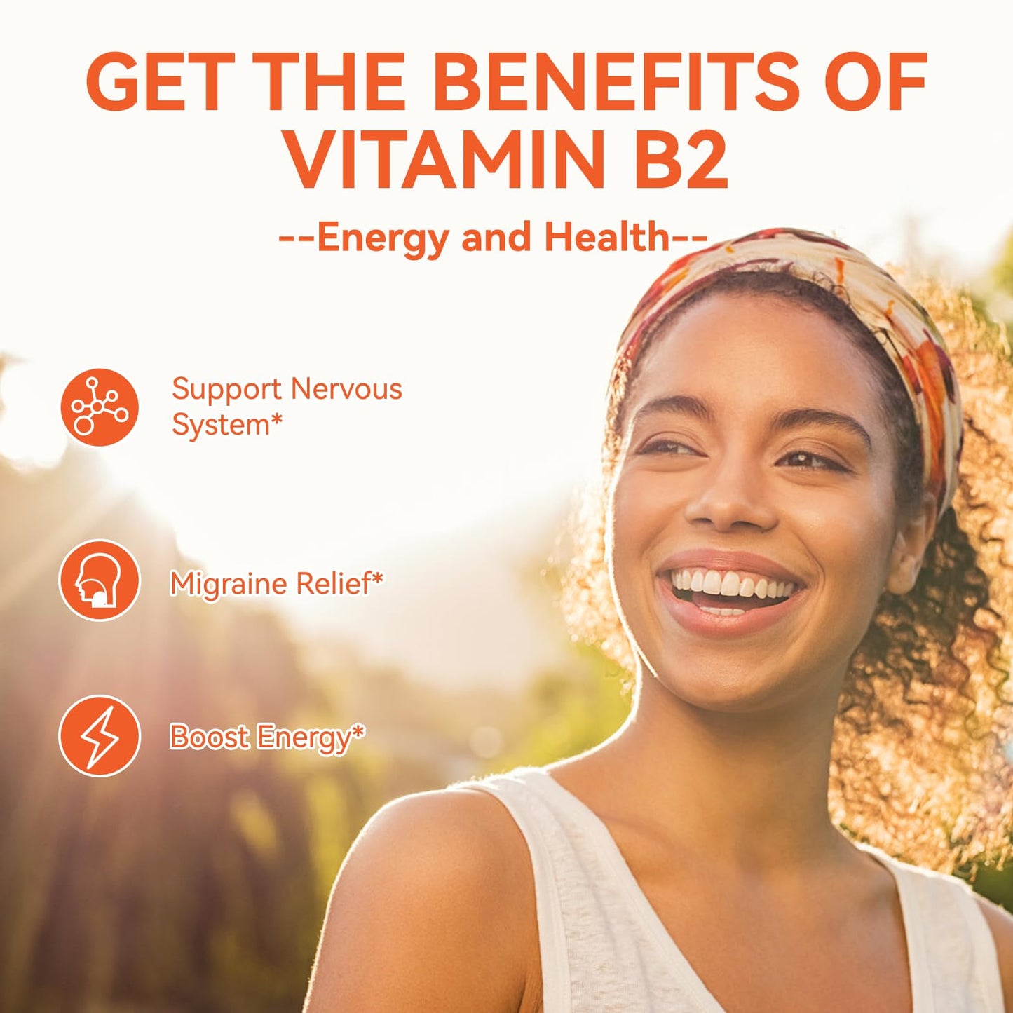 Vitamin B2 Gummies,Riboflavin 400mg Supplement with Magnesium for Adults | B2 Gummies for Migraine Relief* & Nervous System Support*,Vegan - 60 Counts