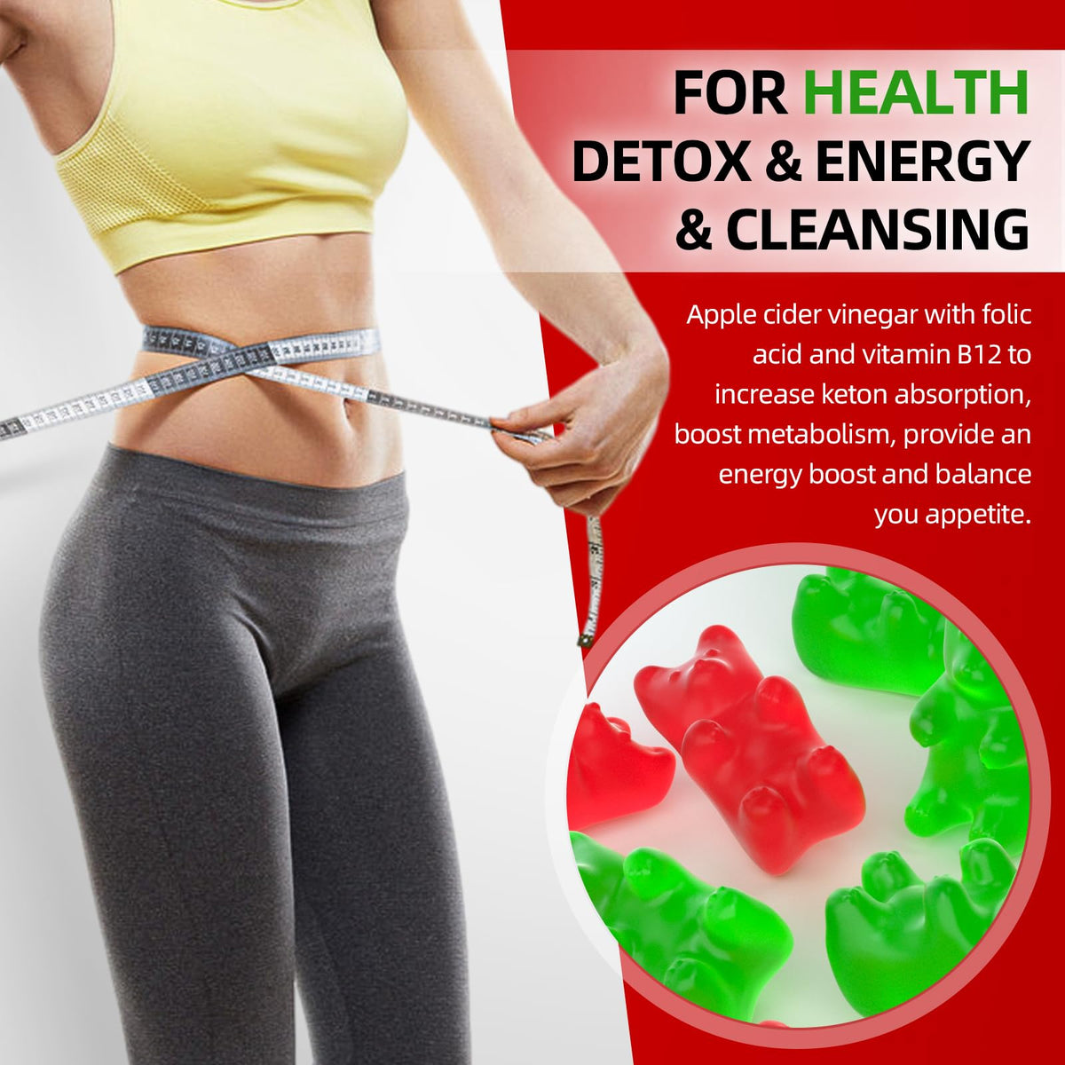 Keto ACV Gummies Advanced Weight Loss, 1000MG Apple Cider Vinegar Gummies Supple