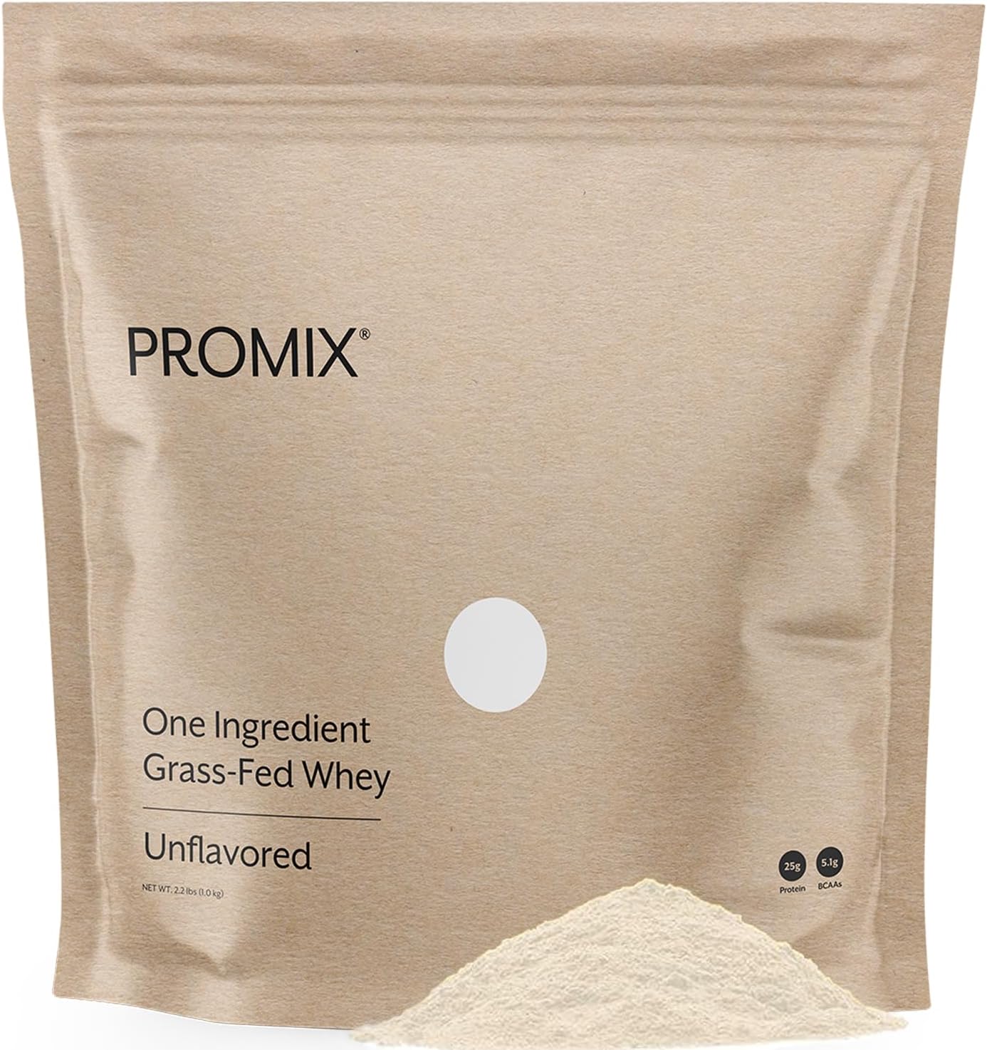 ProMix Nutrition Whey Protein Powder, Grass Fed, Unsweetened, Hormone Free - 25g Protein per Serving, Sugar Free, Soy Free, Unflavored - 32 Servings