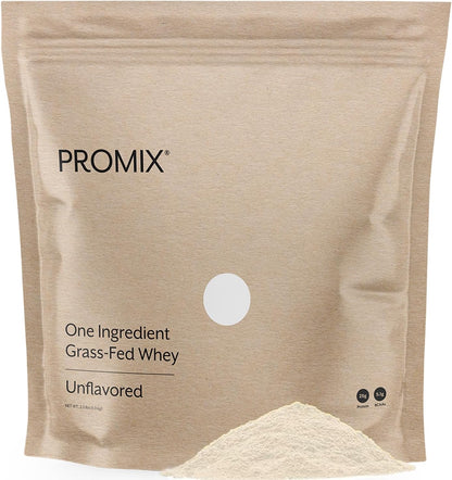 ProMix Nutrition Whey Protein Powder, Grass Fed, Unsweetened, Hormone Free - 25g Protein per Serving, Sugar Free, Soy Free, Unflavored - 32 Servings