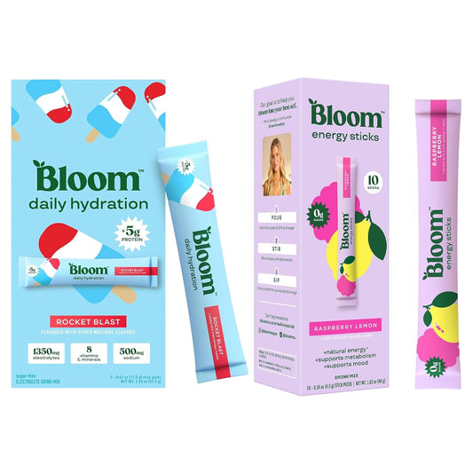Bloom Energy Sticks RaspberryLemonade and Hydration Sticks Rocket Blast Bundle