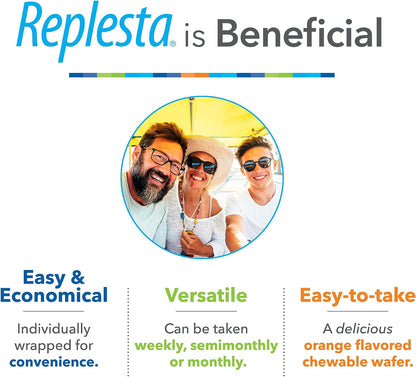 Replesta 50,000 IU Vitamin D3 Cholecalciferol, for Vitamin D Deficiency, Once-Weekly Chewable Wafer, Non-GMO, Natural Orange Flavor, 8 Count (Pack of 1)