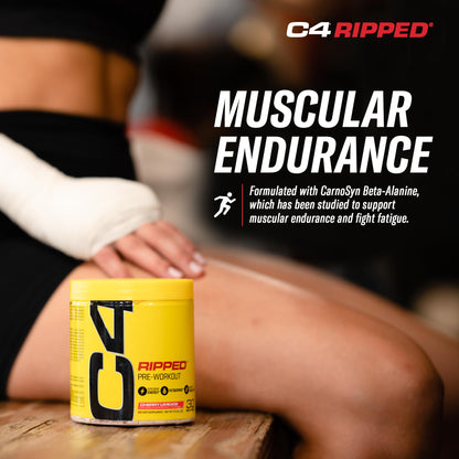 Cellucor C4 Ripped Pre Workout Powder Raspberry Lemonade | Creatine Free + Sugar Free
