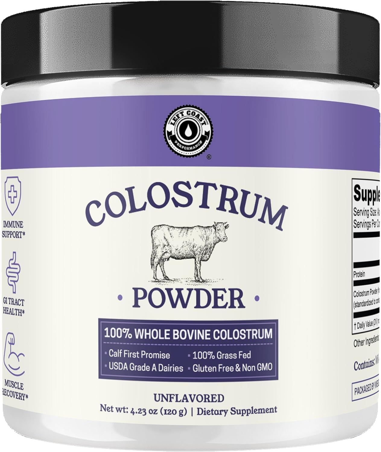 Colostrum Powder – USA Sourced Bovine Colostrum for Humans for Immune Support, Gut Health, Muscle Recovery - Single Ingredient, No Additives, Grass Fed, Non-GMO Colostrum Supplement for Women and Men