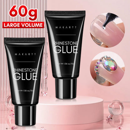 Makartt Nail Rhinestone Glue for Nails 60ML Gel Nail Glue for Rhinestones Gems Super