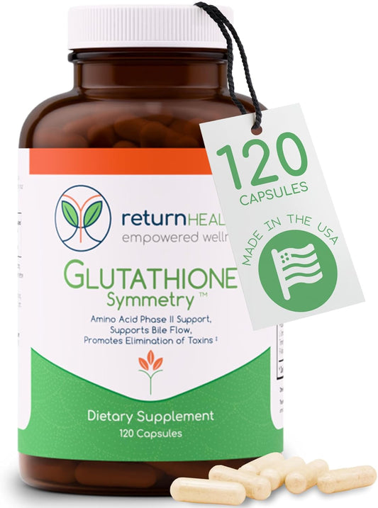 Glutathione Symmetry | S-Acetyl Glutathione Supplement | Antioxidants & Detoxification Supplement | Natural Cellular Support | All-Natural, Vegan, Non-GMO, 120 caps