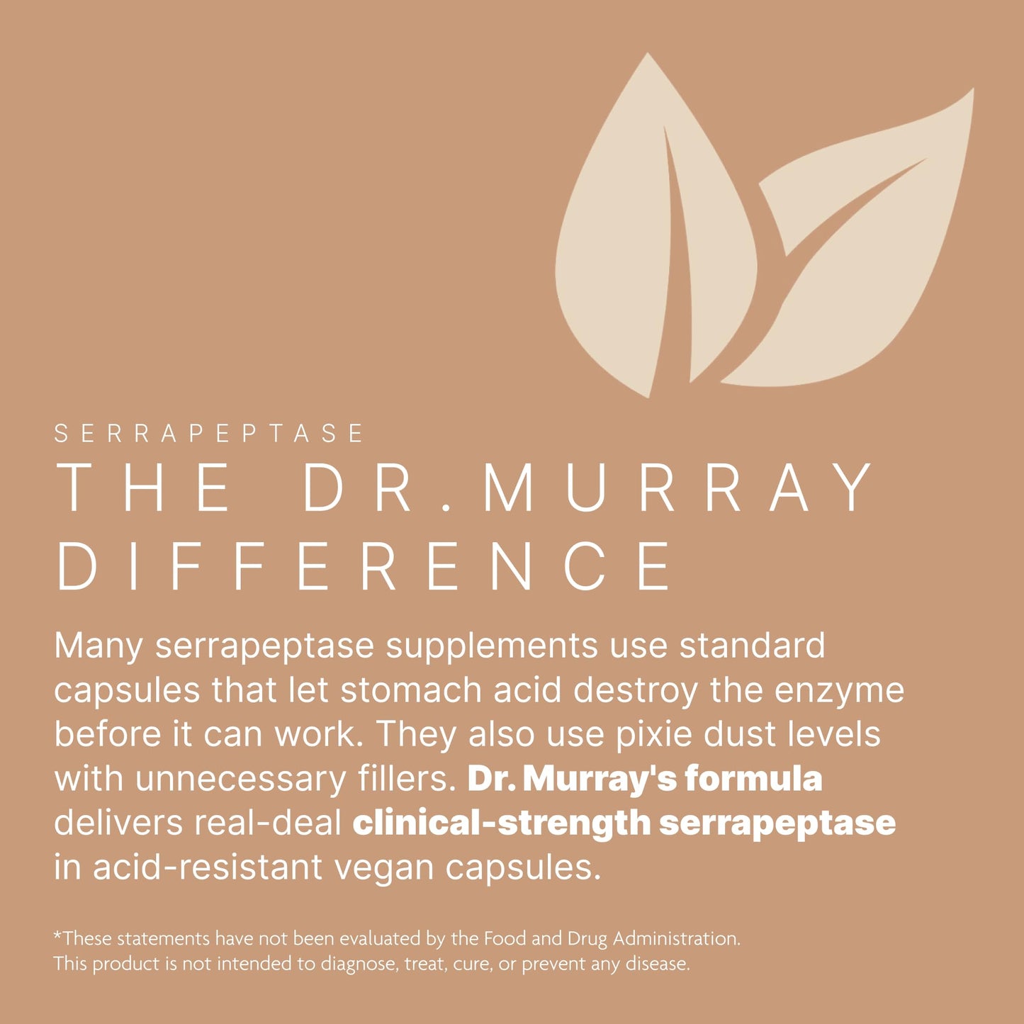 Dr. Murray's Ultra Clean 125,000 SPU Serrapeptase Clinical Strength - Proteolytic Enzyme | Acid-Resistant Vegan Capsules | GMP Certified | Third-Party Tested | 30 Count