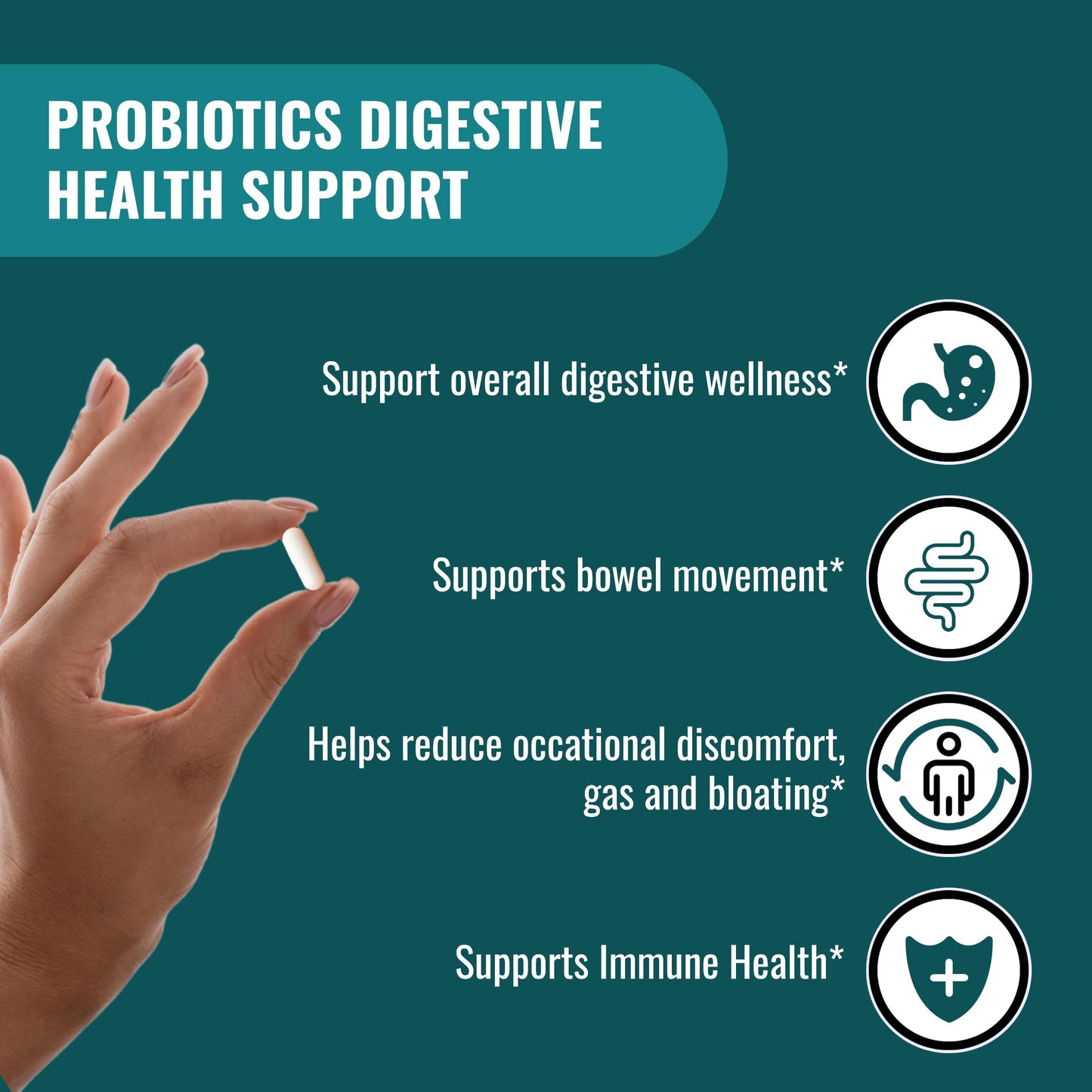 UpNourish Probiotics - 200 Billion CFUs for Men and Women, 15 Clinically Studied Strains, Prebiotics & Enzymes - 60 Vegan Capsules