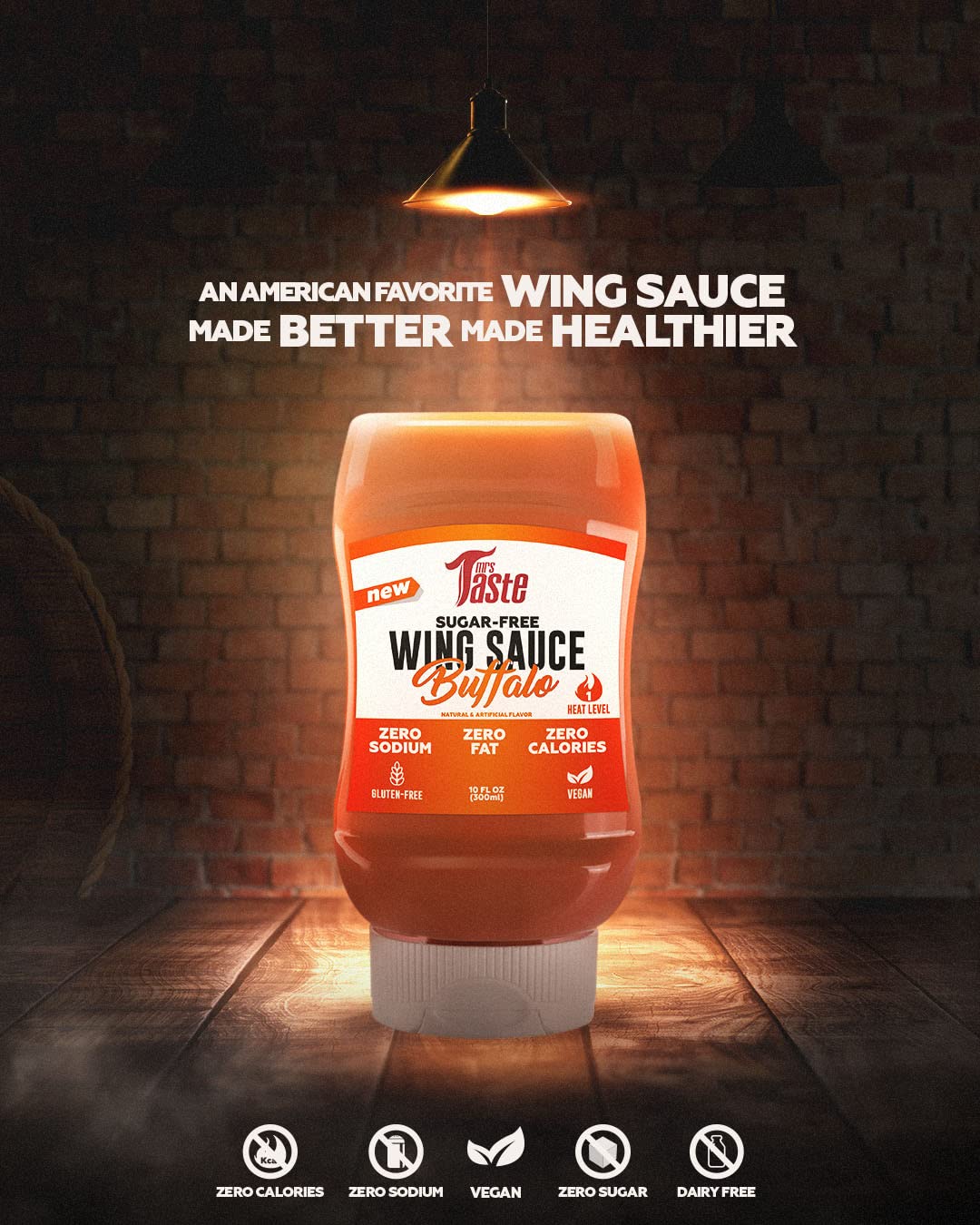 Mrs Taste Sugar Free Sauce, Zero Calories, Zero Sodium, Zero Sugar, High Fiber, Keto Friendly, Paleo Friendly, Low Calorie Option, Condiments and Sauces (10 oz, Buffalo)