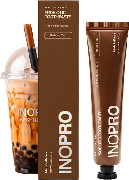 INOPRO Whitening Hydroxyapatite Toothpaste with Probiotic for Sensitive Teeth, Fluoride Free Enamel Support Toothpaste, SLS Free, Baking Soda, Coconut Oil, 5oz