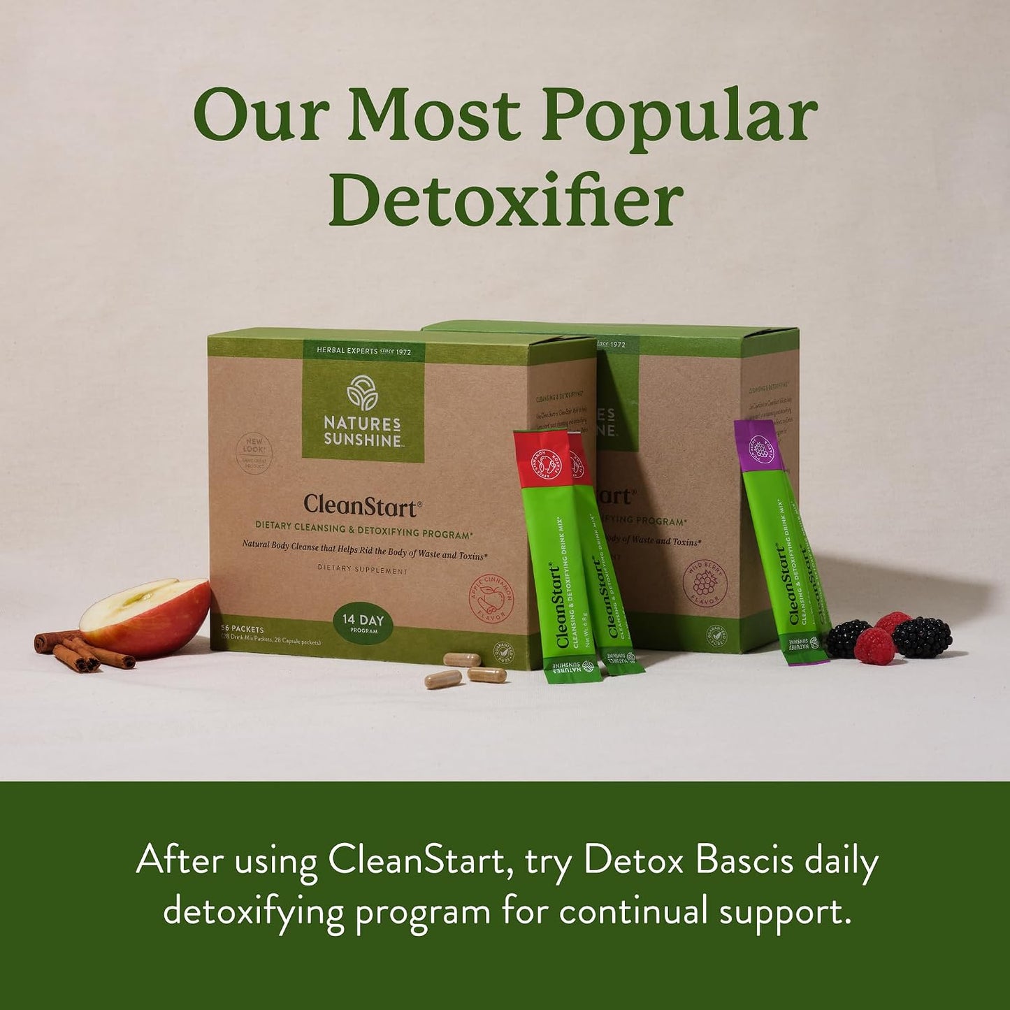 Nature's Sunshine CleanStart Mild, 56 Packets | Powerful Herbal Detox that Supports Natural, Everyday Cleansing of Waste from the Body