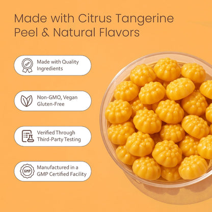 NaturaLife Labs Creatine Monohydrate Gummies - 5g per Serving - Tangerine Flavor - 120 Gummies - Gluten-Free, Non-GMO, Vegan, Sugar Free