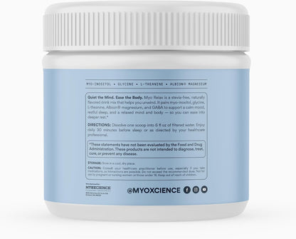 MYOXCIENCE Myo Relax & Calm | Myo-Inositol, L-Theanine, Taurine, Magnesium & GABA | Supports Sleep, Neurotransmitter & Hormone Support (Unflavored) (60 Servings)