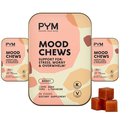 PYM Berry Mood Chews (20 Count) | Stress & Mood Support Supplement
