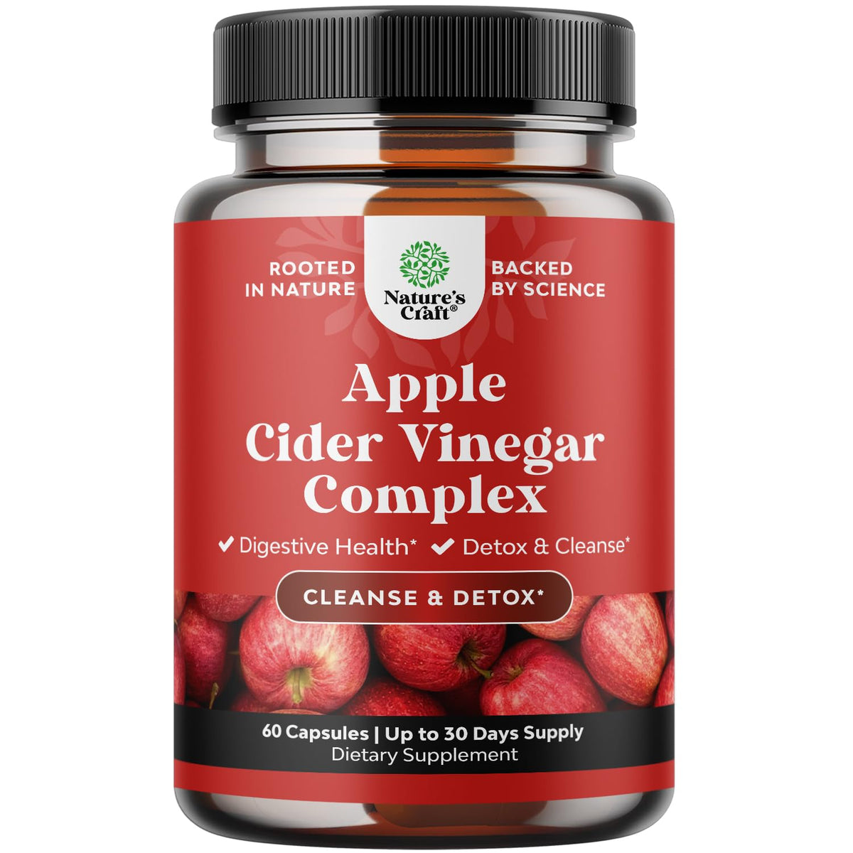 Potent Apple Cider Vinegar Capsules – ACV Pills Nutritional Supplements for Digestive 