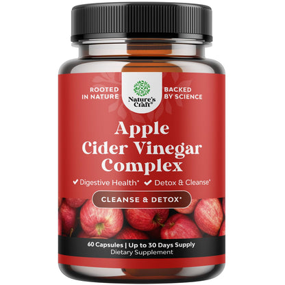 Potent Apple Cider Vinegar Capsules – ACV Pills Nutritional Supplements for Digestive 