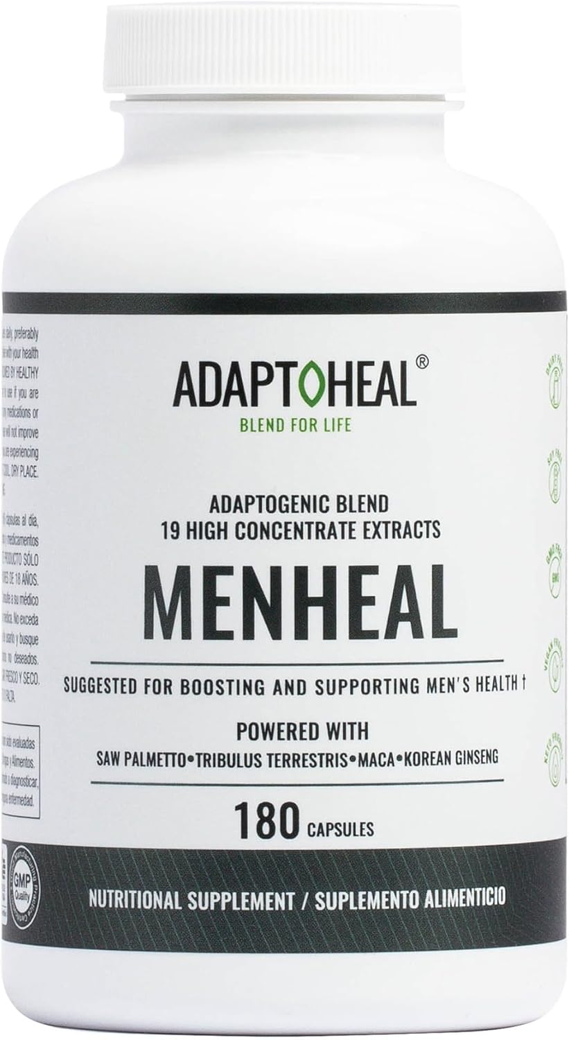 ADAPTOHEAL Menheal Prostate Support Saw Palmetto, Maca (180 Caps)