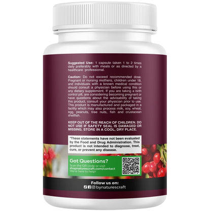 Advanced Kidney Support Supplement - Kidney Cleanse Detox & Repair Cranberry Extract Capsules with Uva Ursi, Stinging Nettle & Astragalus for Kidney Health - Urinary Tract Health - 60 Count
