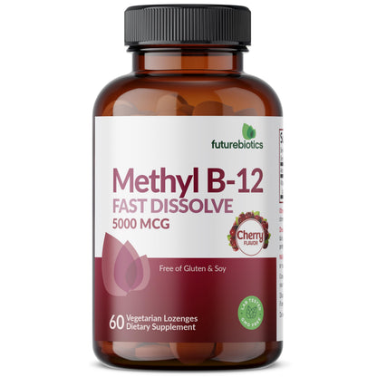 Futurebiotics Methyl B12 5000 MCG Vitamin B12 Methylcobalamin, Cherry Flavor Non-GMO, 60 Vegetarian Lozenges