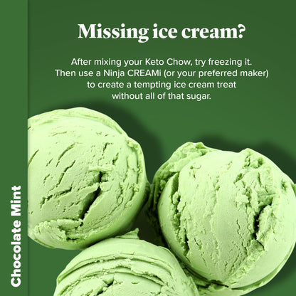 Keto Chow Chocolate Mint | Keto Meal Replacement Shake | Nutritionally Complete | Low Carb | Delicious Easy Meal Substitute | You Choose The Fat | 21 Meal Bulk Pack