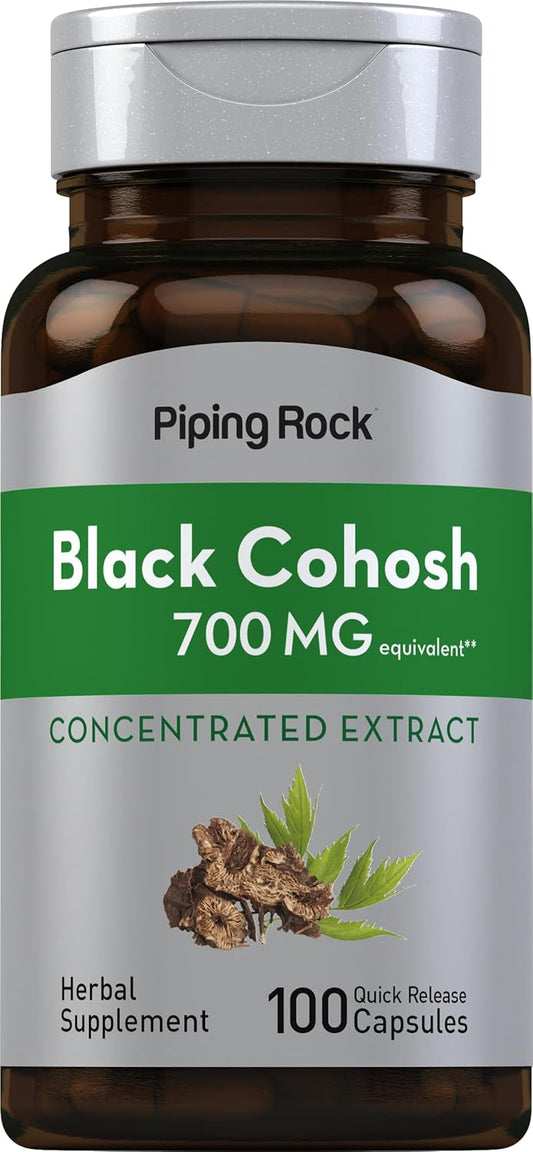 Piping Rock Black Cohosh Root Extract | 100 Capsules | Concentrated Formula | Non-GMO, Gluten Free Supplement
