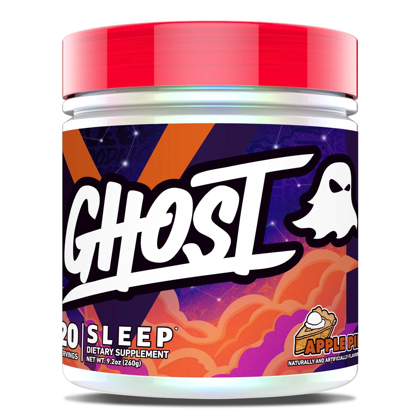 GHOST Sleep Dietary Supplement, Apple Pie - Recovery & Rest with Premium Ingredients Including Melatonin, Colostrum & Ashwagandha - Supports Sleep Quality - Gluten-Free & Sugar-Free
