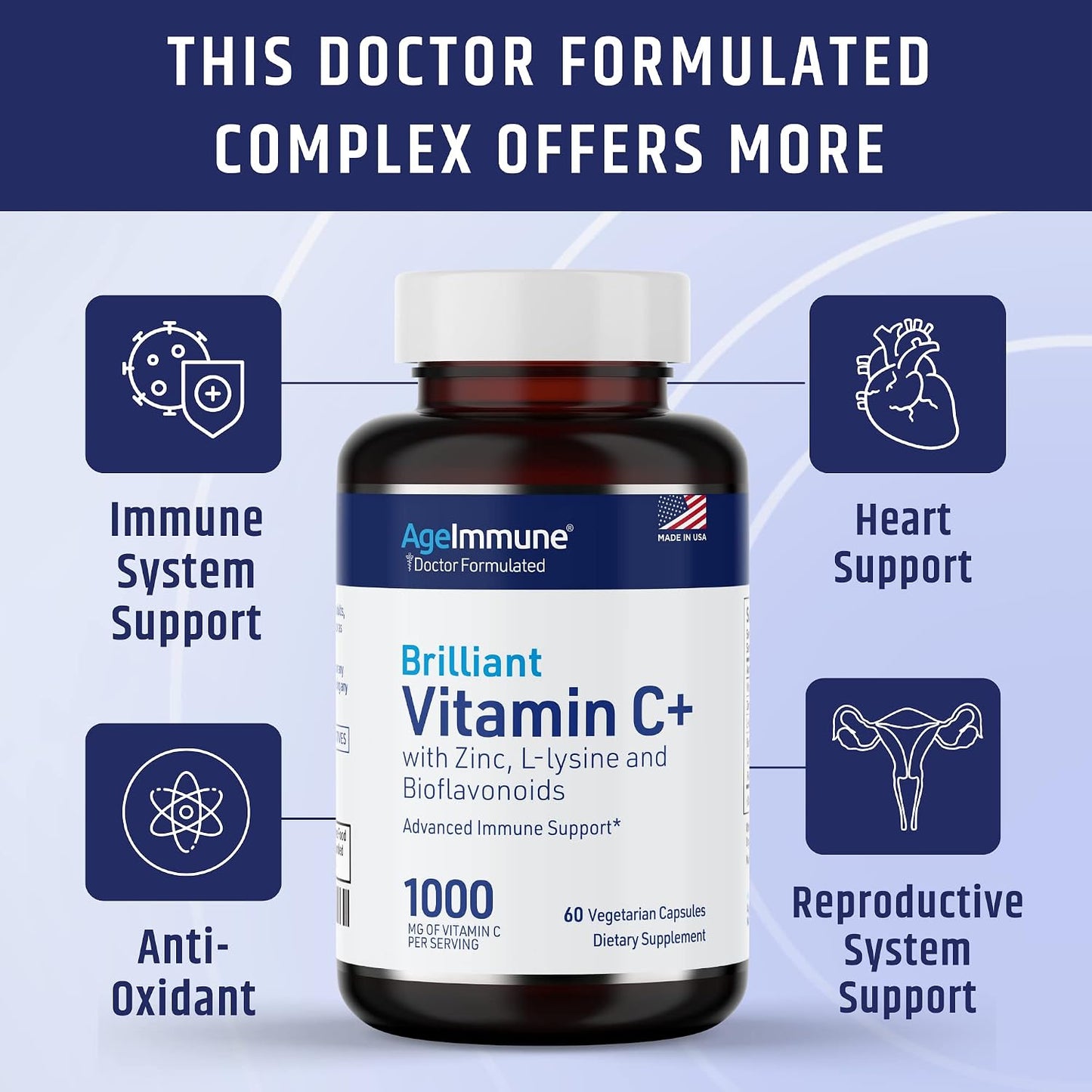 AgeImmune Immune Support with Brilliant D3+ Brilliant C+