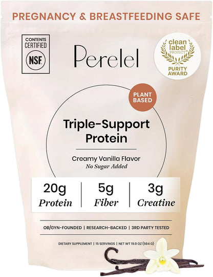 Perelel Vegan Pea Protein Powder, 20g Protein, Vanilla