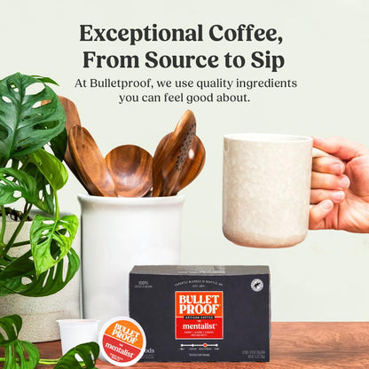 Bulletproof Original Medium-Roast Single-Serve Coffee Pods, 24 Count, 100% Arabica Beans, Clean Coffee Tested for Toxins