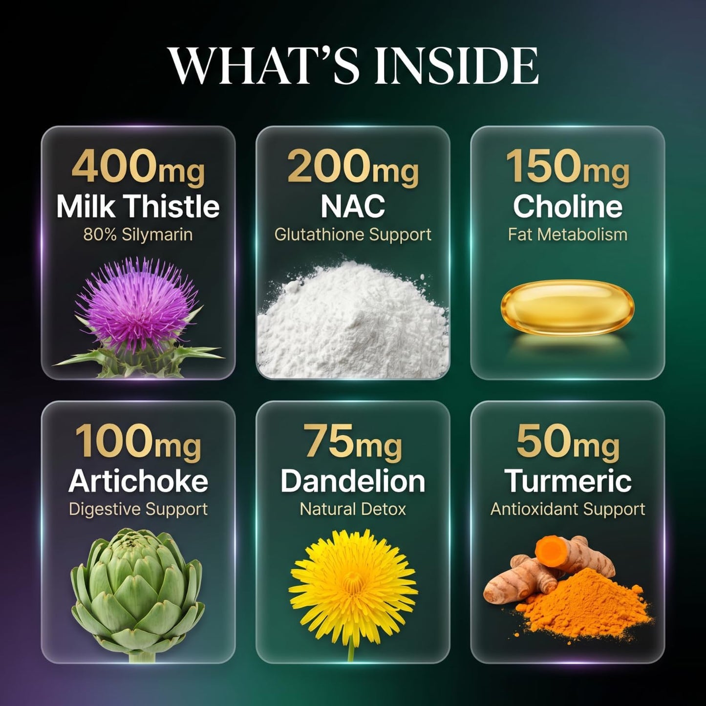 Milk Thistle Supplement - 120 Vegan Capsules, Advanced Liver Support Complex with NAC, Artichoke, Dandelion, Choline, Turmeric & BioPerine, Liver Detox, Cleanse, Bloating Relief & Digestion