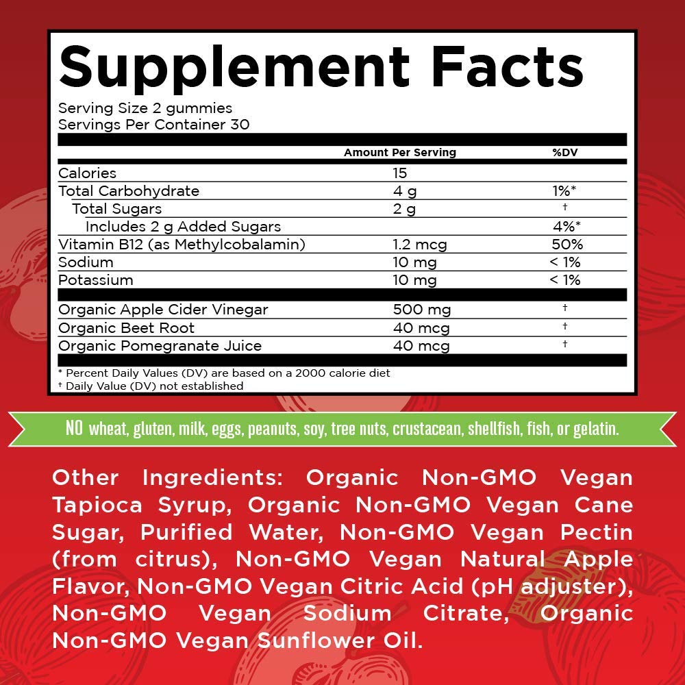MaryRuth's Apple Cider Vinegar Gummies | ACV Gummies for Immune Support | Vegan