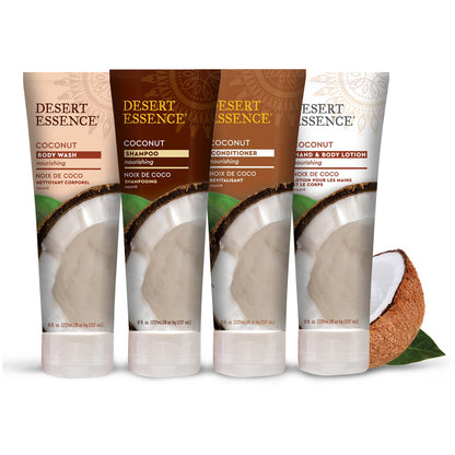 Desert Essence Coconut Conditioner - 8 fl oz - Nourishing for dry hair, smooth frizz and restore moisture and shine with Organic Coconut Oil, Shea Butter, and Sunflower Oil | B002V2M7OC