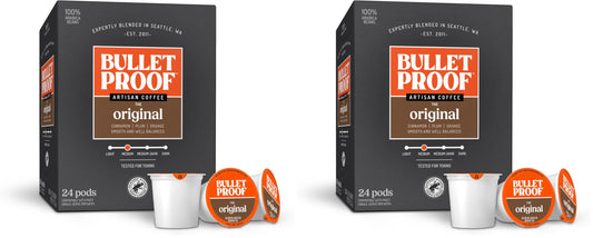 Bulletproof Original Medium-Roast Single-Serve Coffee Pods, 24 Count, 100% Arabica Beans, Clean Coffee Tested for Toxins
