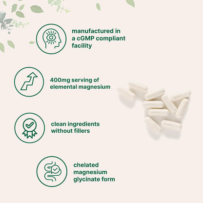 Micro Ingredients Pure Magnesium Glycinate 400mg Per Serving, 240 Capsules | Chelated Mineral Supplements with Elemental Form | Non-GMO, Filler Free