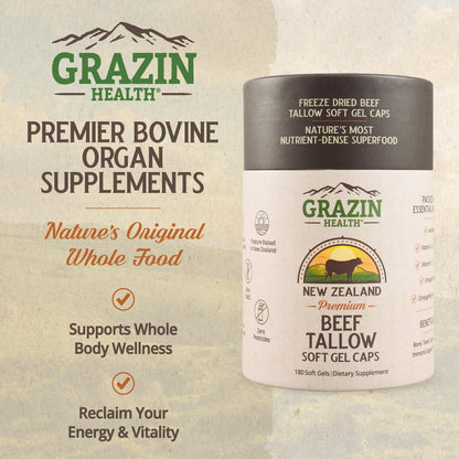 Bovine Organ Complex 3000mg per Serving (30 Servings) | Pancreas, Liver, Spleen, Kidney, Heart (600 Mg per Organ per Capsule) Grass Fed