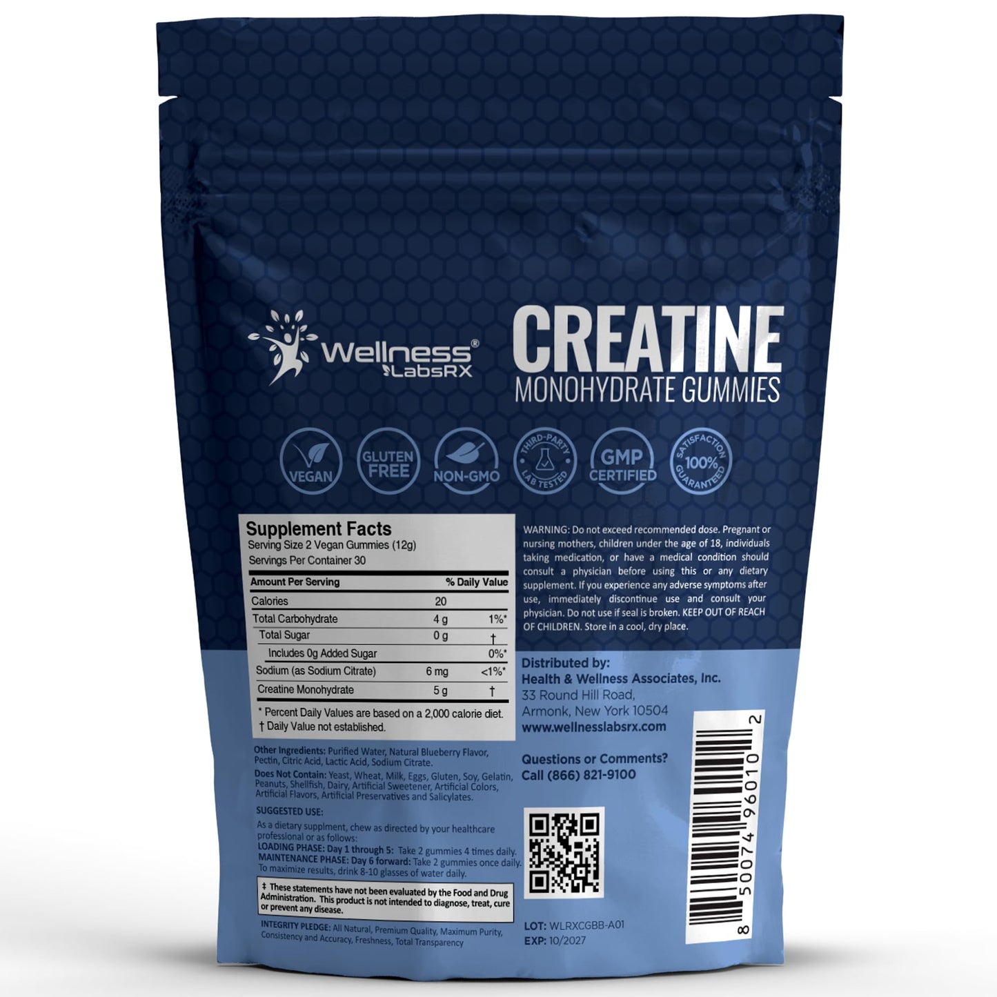 Creatine Gummies 5000mg, 30 Servings Creatine Monohydrate Gummies - Third-Party Tested Creatine for Women, Strawberry Flavor Creatine for Men, Muscle Growth, Strength, and Recovery - Pack of 1