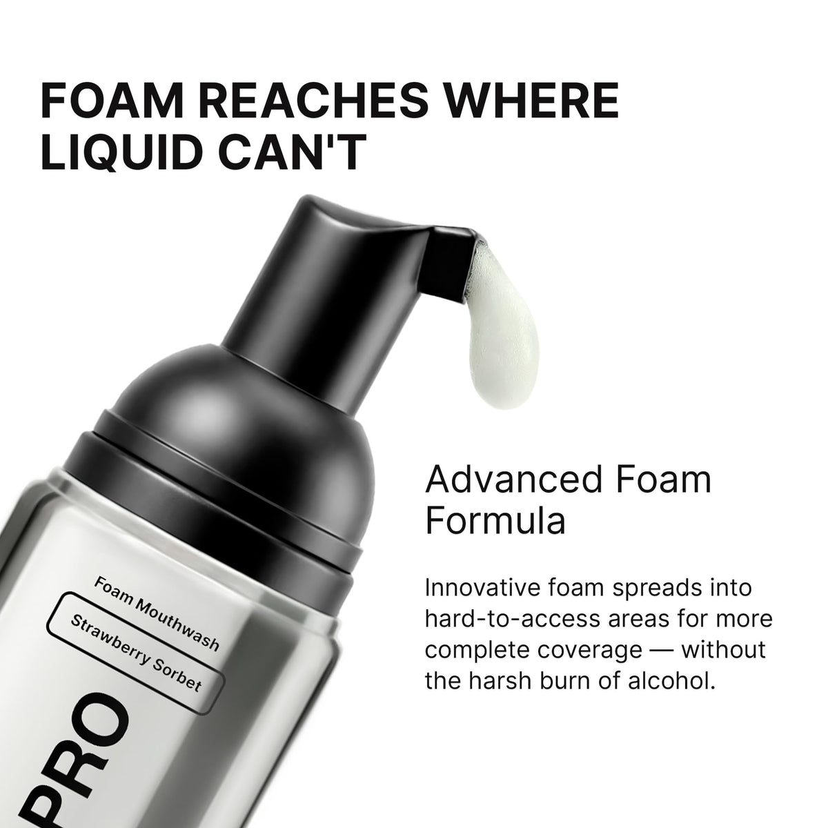 INOPRO Foam Mouthwash with Nano-Hydroxyapatite, Xylitol, Hyaluronic Acid, Vinamin C, Alcohol Free, Fluoride Free Oral Rinse Portable Travel Size - Spearmint, 2.03 fl oz