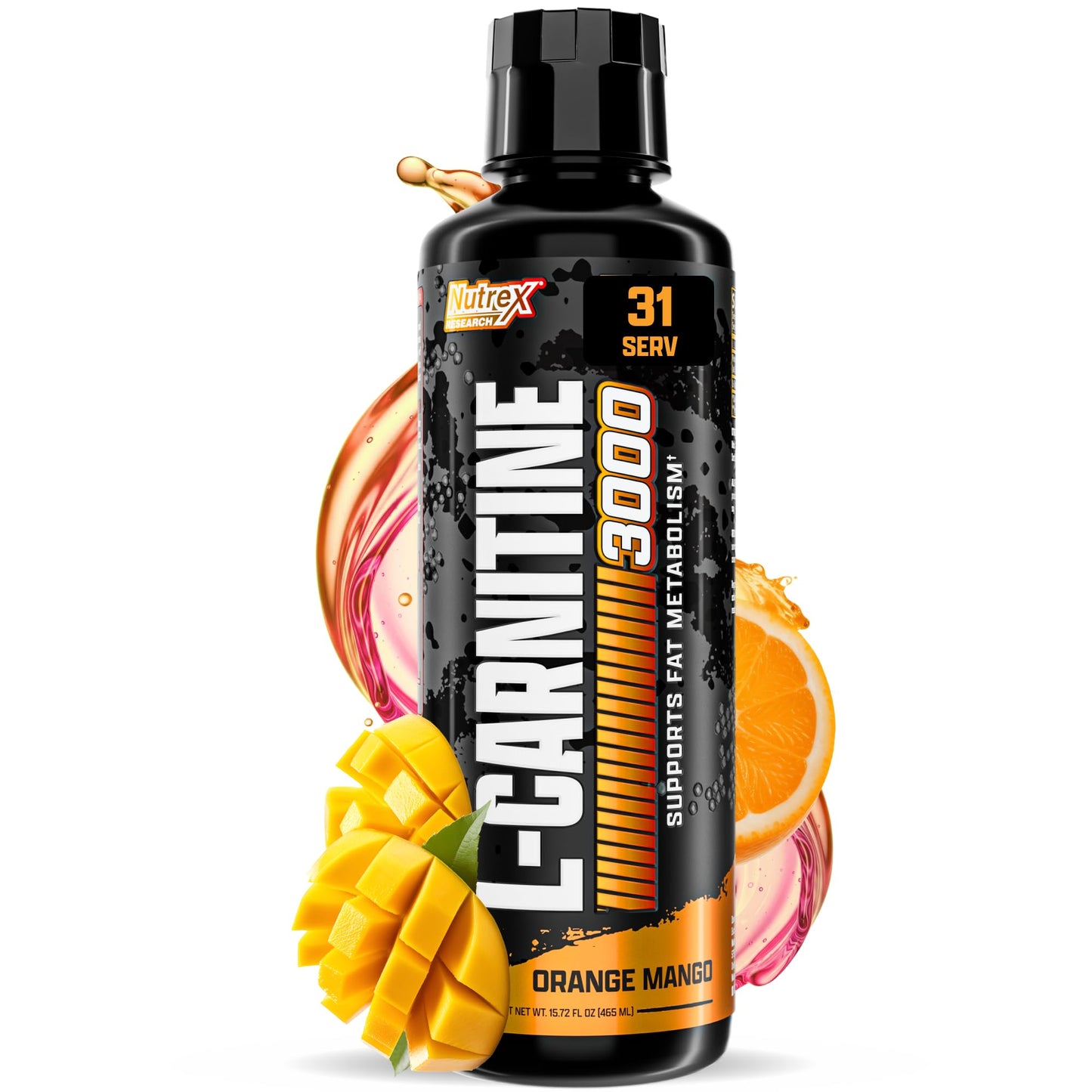 Nutrex Research L Carnitine 3000 - Clinically Dosed L-Carnitine Liquid for Energy, Metabolism & Muscle Recovery - Delicious Strawberry Watermelon - No Sugar, No Carbs, No Stimulants - 31 Servings