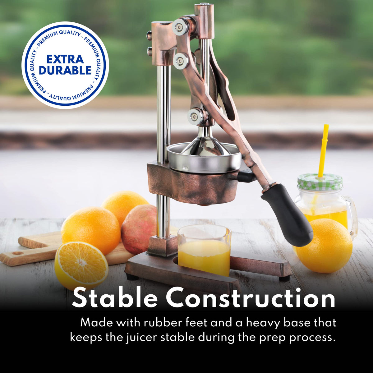 New Star Foodservice 46878 Commercial Citrus Juicer, Enameled Black
