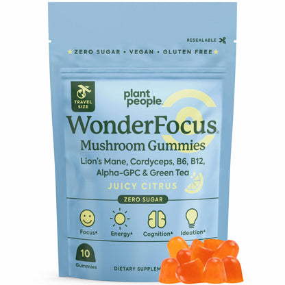 Plant People WonderFocus Mushroom Gummies with Lion’s Mane & Cordyceps 60ct