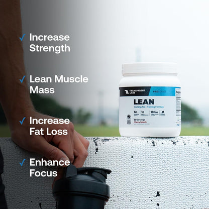 Transparent Labs Lean Pre-Workout Powder (30 Servings, Blue Raspberry) & BCAA Glutamine (30 Servings, Strawberry Lemonade)