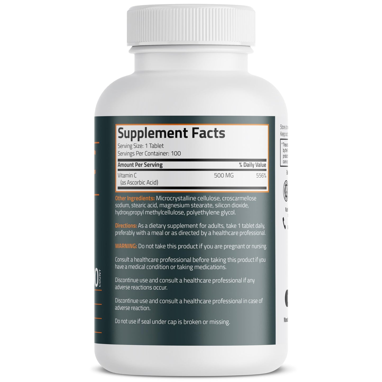 Bronson Vitamin C 500 mg Immune & Antioxidant Support, Non-GMO, 250 Tablets | Daily Vitamin C Replenishment, Vegetarian Formula, Gluten-Free & Soy-Free