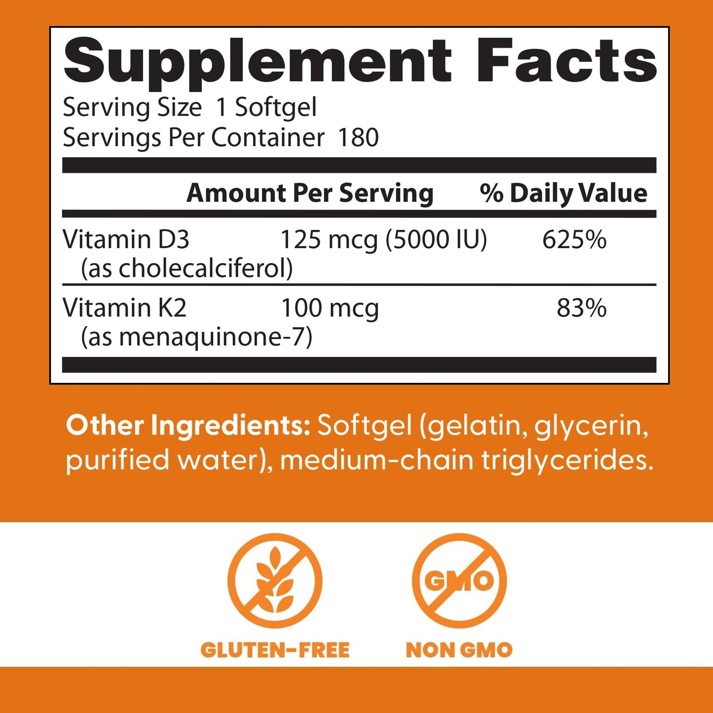 Doctor's Best Vitamin D3 and K2 Supplement for Men & Women - Vitamin D3 5000 IU + K2 as MK-7, Bone Health Support, Gluten Free, Non GMO, Vegetarian Capsules - 60 Veg Caps