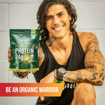 Organic Vegan Protein Powder - Plant Based Chocolate Protein Powder with Pea, Hemp